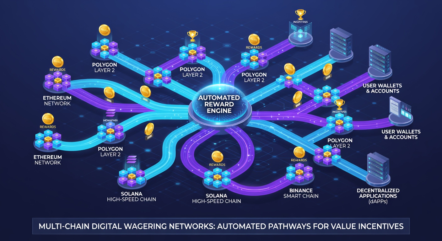 Visualisierung von Cross-Chain-Belohnungsflüssen und Smart-Contract-Interaktionen in Wettnetzwerken
